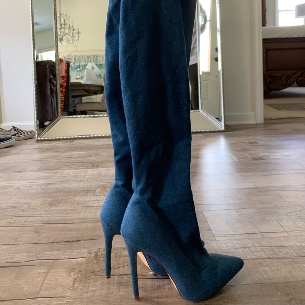 SEXY Denim thigh high boots